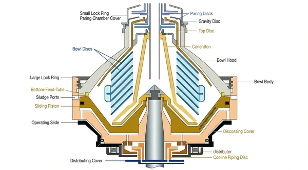 Alfa Laval Disc Stack Centrifuge Bowl Cross Section Diagram
