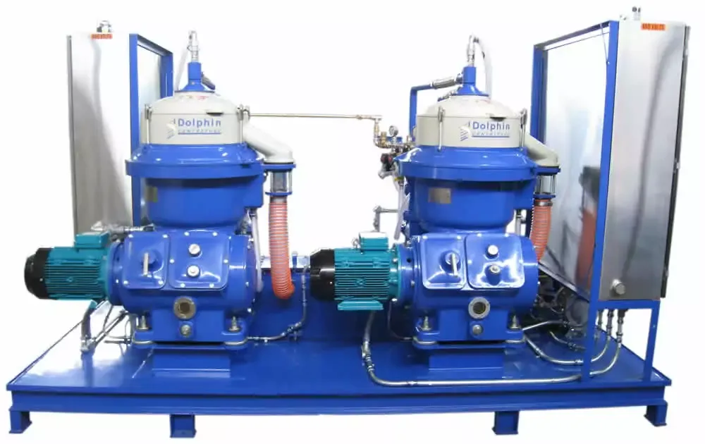 Alfa Laval duplex diesel centrifuge system with Class 1 Division 2 explosion-proof rating for continuous fuel polishing