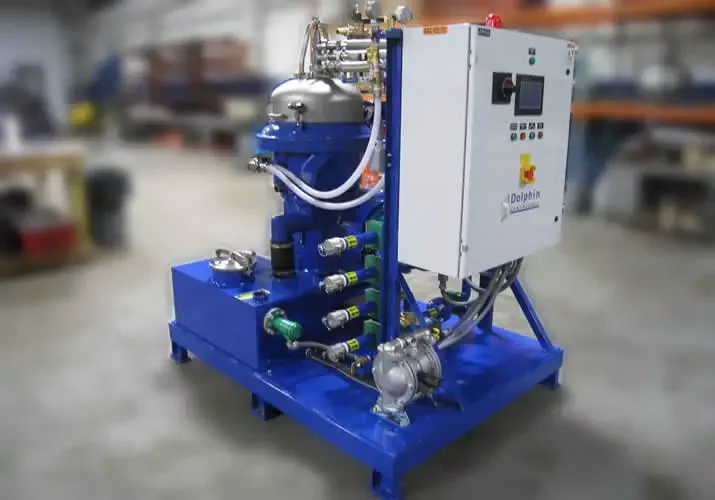 Alfa Laval industrial centrifuge for coolant recovery in a manufacturing facility