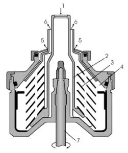 Alfa Laval WSB-203 Centrifuge Bowl Cross Section showing disc stack, distributor, and outlet configuration