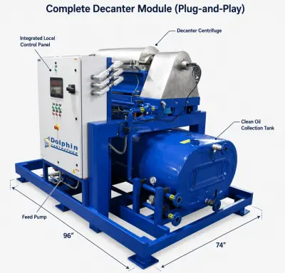 Complete plug-and-play Alfa Laval NX-314 decanter module