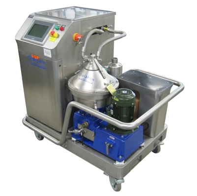 Alfa Laval Clara 20 stainless steel disc-stack centrifuge module rebuilt by Dolphin Centrifuge