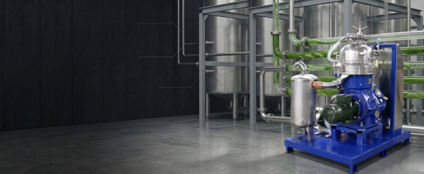 Stainless steel disc-stack algae centrifuge for industrial harvesting