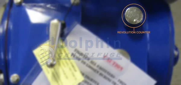 Disc centrifuge revolution counter used to verify bowl speed during startup diagnosis