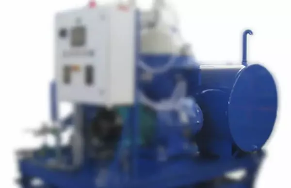 Alfa Laval disc stack centrifuge clean fluid collection tank with transfer pump and level sensing