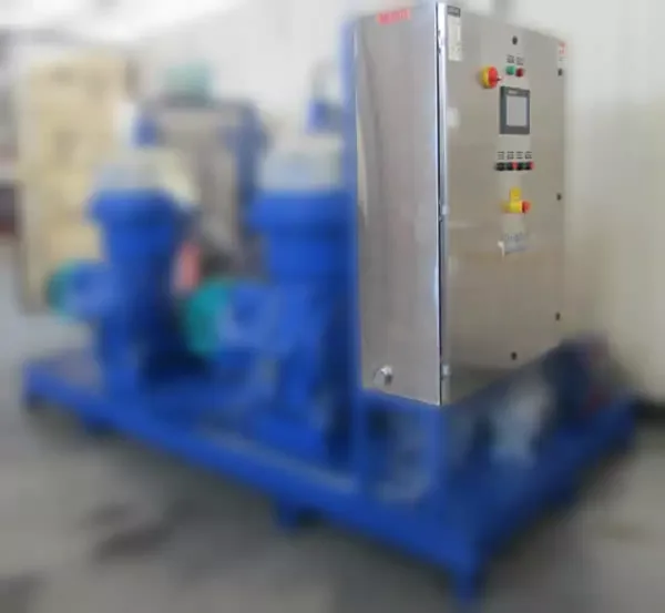 Disc stack centrifuge local control panel NEMA 4 enclosure with PLC and instrumentation