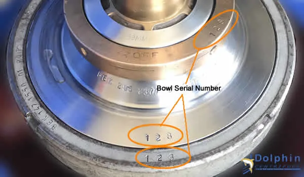 Disc Bowl Serial Number Match showing serial numbers punched on bowl components to prevent interchanging