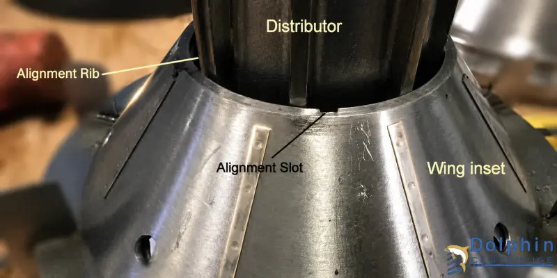Disc centrifuge wing inset misalignment
