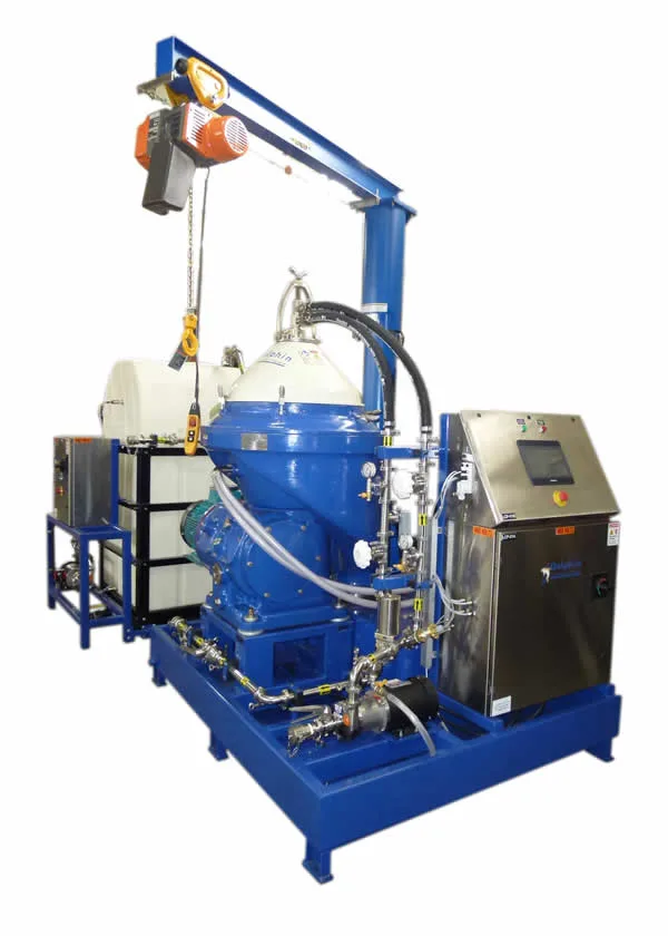Centrifugal separator for wastewater from silica and diamond grinding operations at silicon wafer facility