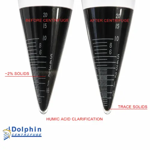 Humic Acid - Before and After Disc Stack Centrifuge