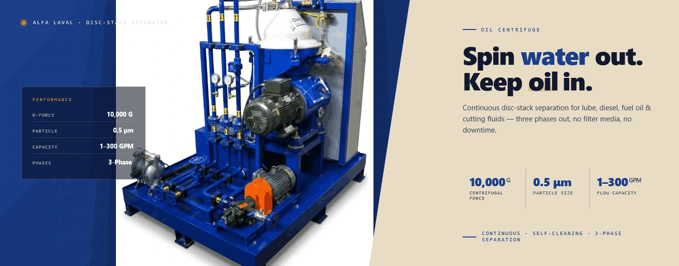 Alfa Laval industrial oil centrifuge