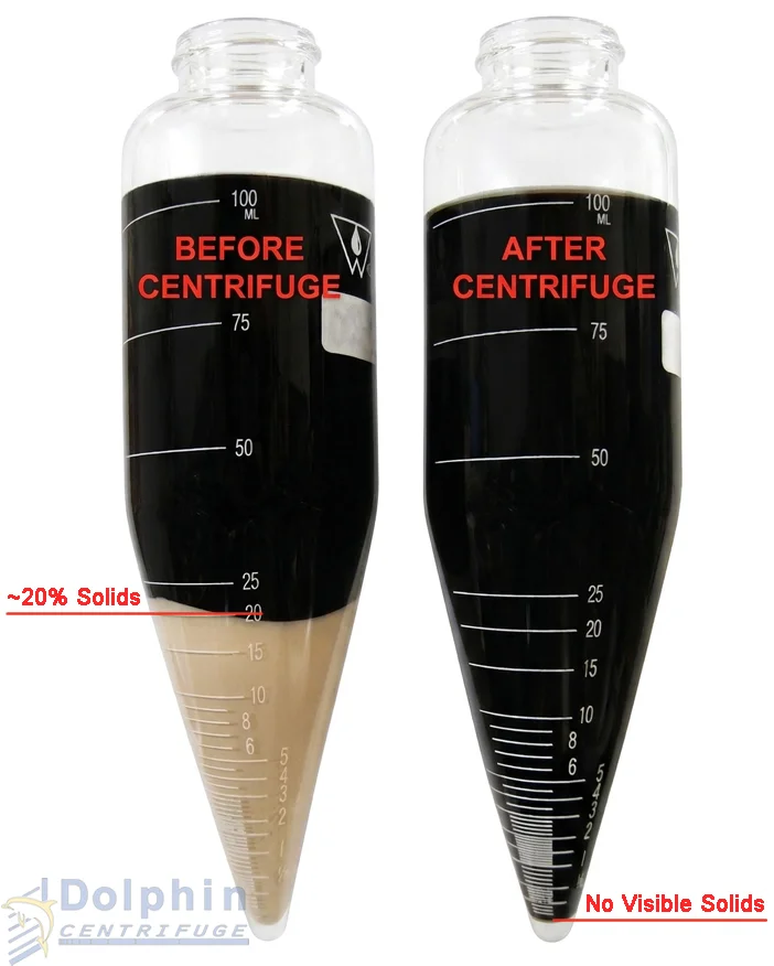 Chemical slurry before and after centrifuge testing