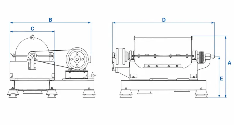 Sharples P3400 Decanter Dimensions Diagram
