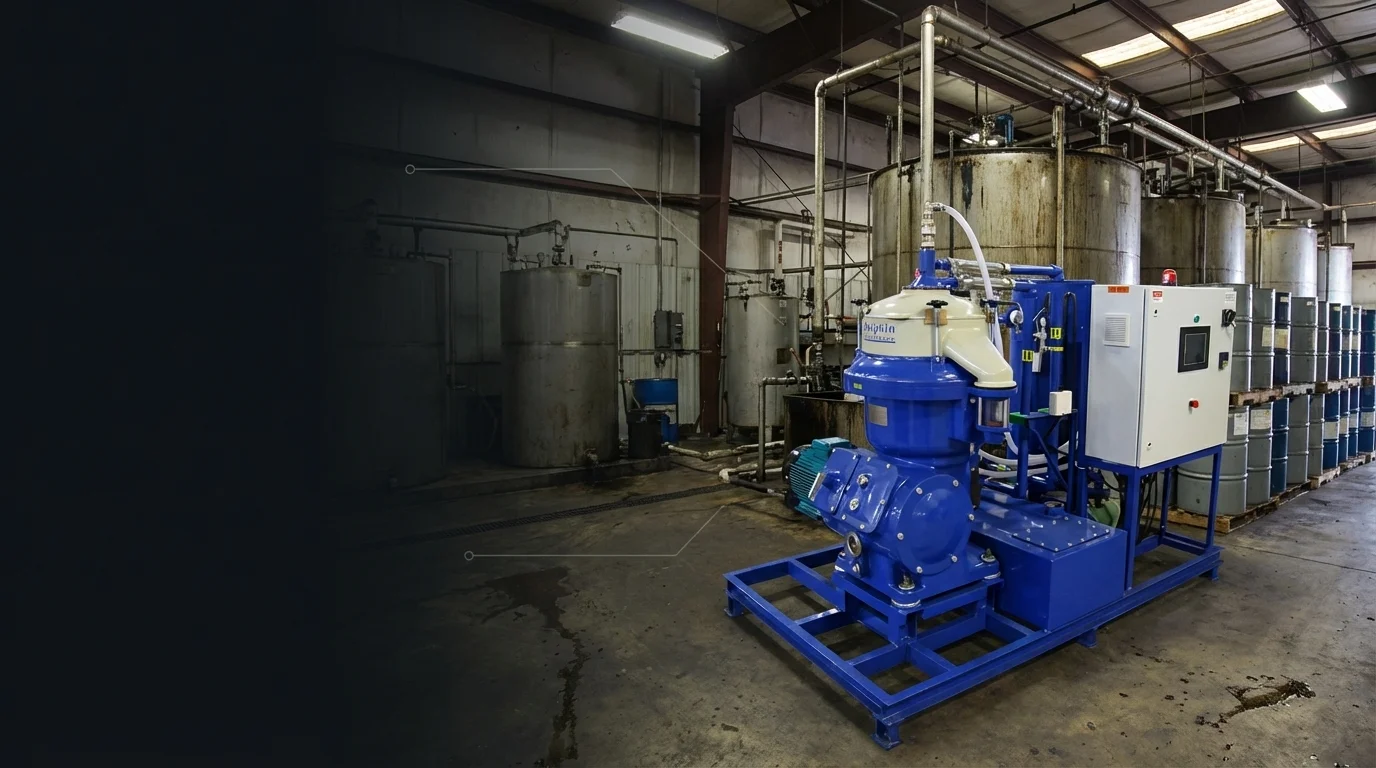 Waste oil centrifuge system prepared for pilot-scale testing