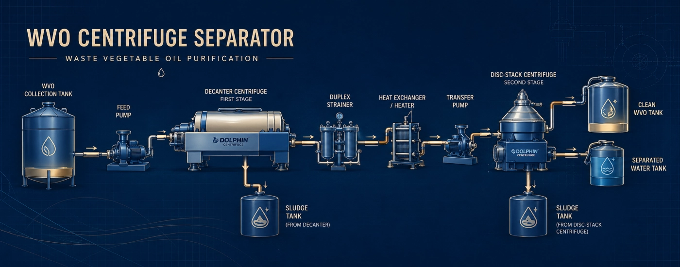 Industrial WVO Centrifuge Separator for Used Cooking Oil Purification